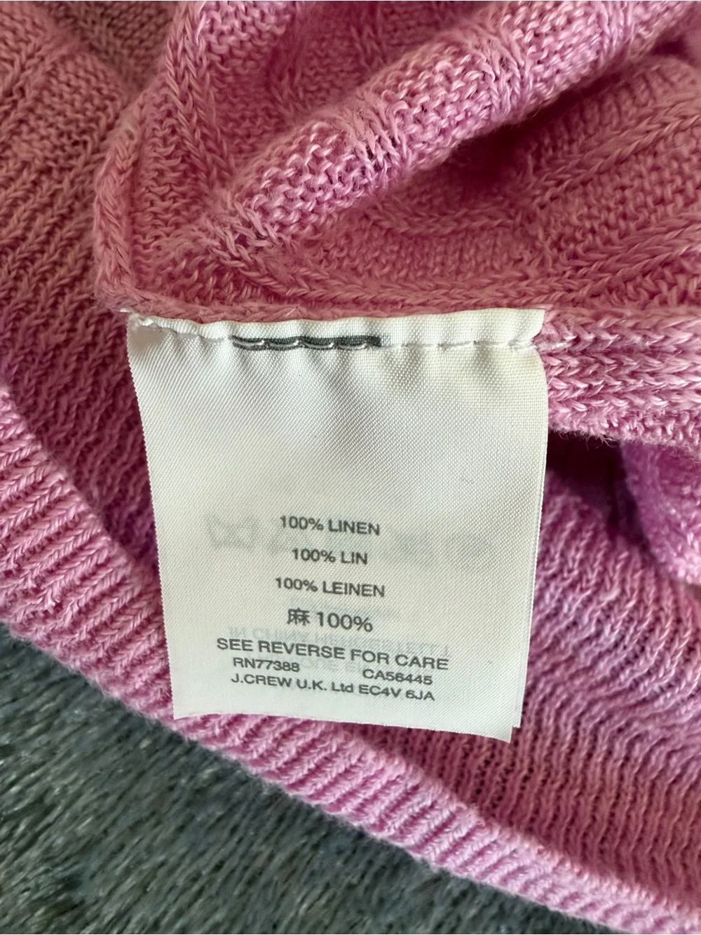 J. Crew Linen Pink Ribbed Boat-Neck Sweater Size XXL